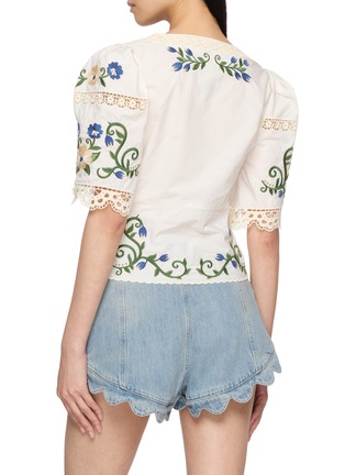 Back View - Click To Enlarge - FARM RIO - Floral Embroidered Blouse