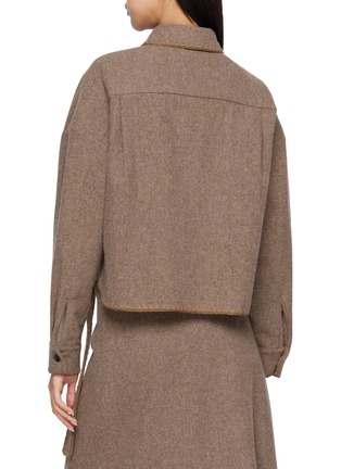 Back View - Click To Enlarge - THE LOOM - Shell Edge Flap Pocket Wool Shirt
