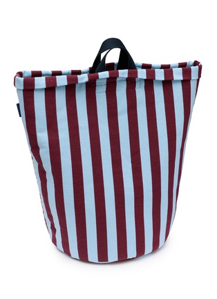Detail View - Click To Enlarge - NOBODINOZ - Round Large Storage Basket — Burgundy Blue Stripes