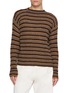 PRADA Striped Crewneck Shetland Knit Sweater
