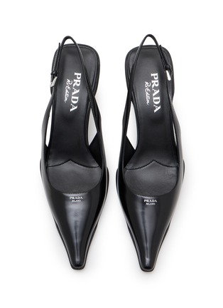 Detail View - Click To Enlarge - PRADA - Décolleté 55 Slingback Leather Pumps