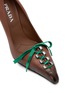 Detail View - Click To Enlarge - PRADA - Décolleté 85 Lace Detail Leather Pumps