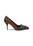Main View - Click To Enlarge - PRADA - Décolleté 85 Lace Detail Leather Pumps