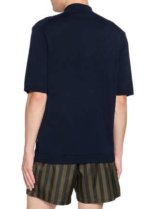 Back View - Click To Enlarge - ORLEBAR BROWN - Roddy Chevron Stripe Knit Shirt