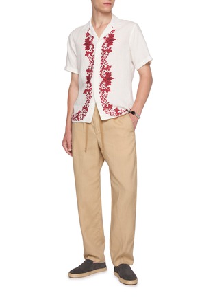 Figure View - Click To Enlarge - ORLEBAR BROWN - Maitan Mirabello Border Print Linen Shirt