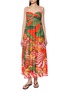 FARM RIO Fruit Trolley Sweetheart Neck Maxi Dress