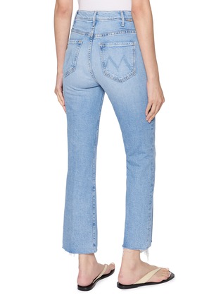 Back View - Click To Enlarge - MOTHER - The Hustler Ankle Fray Light Wash Jeans