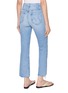 Back View - Click To Enlarge - MOTHER - The Hustler Ankle Fray Light Wash Jeans