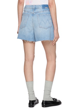 Back View - Click To Enlarge - MOTHER - The Extra Mile Short Fray Cotton Denim Shorts