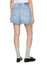 Back View - Click To Enlarge - MOTHER - The Extra Mile Short Fray Cotton Denim Shorts