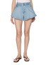 MOTHER The Flutter Fray Light Wash Shorts
