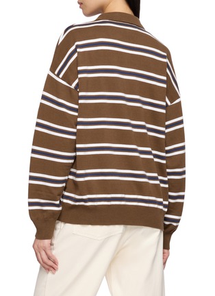 Back View - Click To Enlarge - LMND - Alto Long Sleeve Striped Polo Shirt