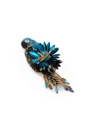 Detail View - Click To Enlarge - OLIVIA DAR - Parrot Embroidered Beaded Brooch