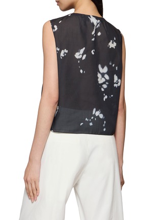 Back View - Click To Enlarge - THEORY - Sleeveless Floral Print Button Up Shell Top