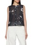 THEORY Sleeveless Floral Print Button Up Shell Top