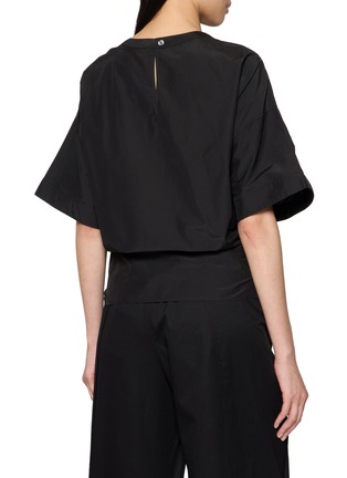 Back View - Click To Enlarge - THEORY - Short Sleeve Boxy Fit Tie Front Top