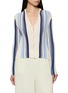 THEORY Striped Ribbed Knit Cardigan