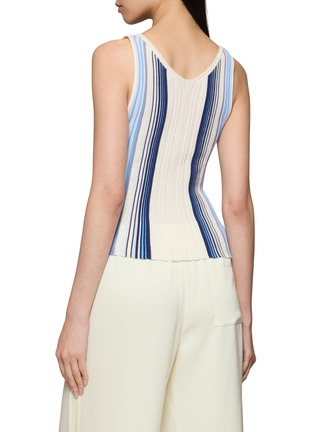 Back View - Click To Enlarge - THEORY - Striped Ribbed Knit Tank Top