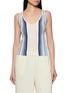 THEORY Striped Ribbed Knit Tank Top