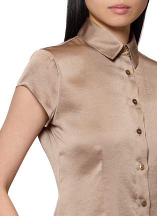  - THEORY - Cap Sleeve Satin Shirt