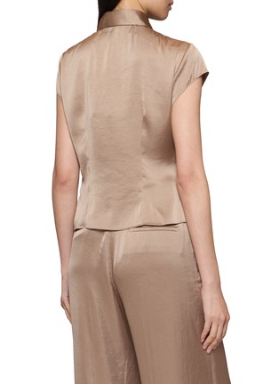 Back View - Click To Enlarge - THEORY - Cap Sleeve Satin Shirt
