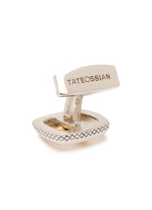 Detail View - Click To Enlarge - TATEOSSIAN - 22K Gold Nugget Rhodium Sterling Silver Cufflinks