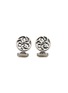 TATEOSSIAN Rotating Cutwork Gunmetal Palladium Enamel Cufflinks
