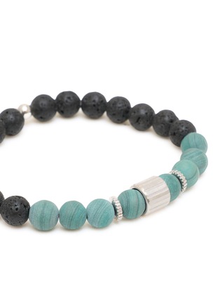Detail View - Click To Enlarge - TATEOSSIAN - Rigato Lava Beaded Rhodium Sterling Silver Bracelet