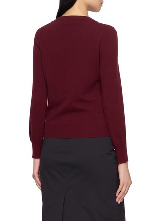 Back View - Click To Enlarge - MIU MIU - V-Neck Logo Embroidered Sweater