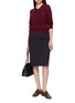 Figure View - Click To Enlarge - MIU MIU - V-Neck Logo Embroidered Sweater