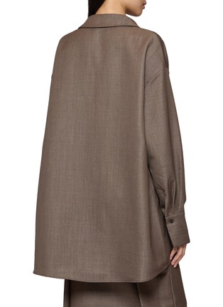 Back View - Click To Enlarge - RUOHAN - Kaaf Rounded Hem Wool Shirt