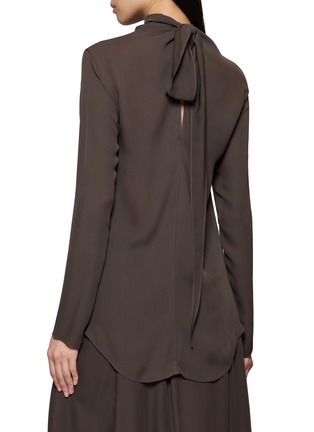 Back View - Click To Enlarge - RUOHAN - Chios Long Sleeve Back Tie Silk Top