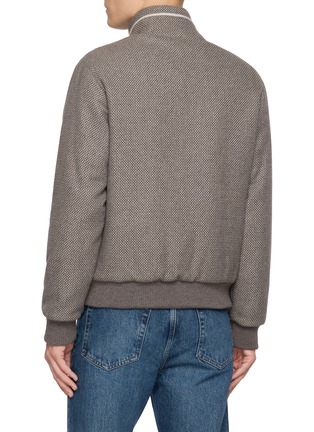 Back View - Click To Enlarge - FABIO GAVAZZI - Contrast Accents Cashmere Bomber Jacket