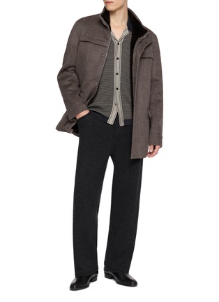 Figure View - Click To Enlarge - FABIO GAVAZZI - Cashmere Mink Pea Coat