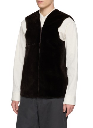 Detail View - Click To Enlarge - FABIO GAVAZZI - Detachable Mink Collar Cashmere Coat