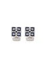 THOMPSON OF LONDON Square Enamel Palladium Plated Cufflinks