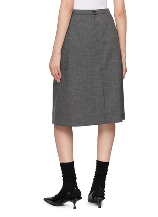 Back View - Click To Enlarge - PRADA - Pleated A-Line Midi Skirt
