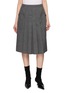 PRADA Pleated A-Line Midi Skirt