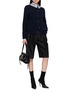 Figure View - Click To Enlarge - PRADA - Embellished Contrast Collar Knit Cardigan