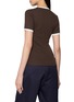 Back View - Click To Enlarge - PRADA - Ribbed Cotton Fitted T-Shirt