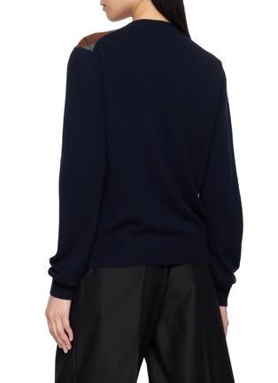 Back View - Click To Enlarge - PRADA - Argyle V-Neck Knit Cardigan
