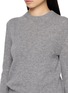 Detail View - Click To Enlarge - PRADA - Long Sleeve Embellished Tie Neck Knit Top