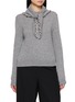 PRADA Long Sleeve Embellished Tie Neck Knit Top