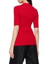 Back View - Click To Enlarge - PRADA - Short Sleeve Logo Label Ribbed Wool Sweater