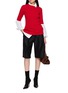 Figure View - Click To Enlarge - PRADA - Short Sleeve Logo Label Ribbed Wool Sweater