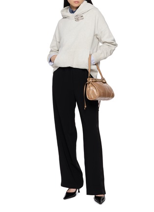 Figure View - Click To Enlarge - PRADA - Crystal Logo Embellished Hoodie