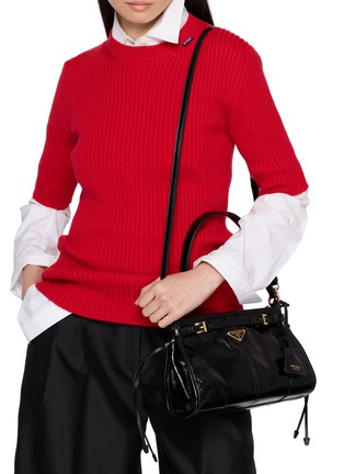Figure View - Click To Enlarge - PRADA - Square Bonnie Belt Leather Shoulder Bag