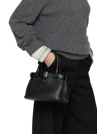 Figure View - Click To Enlarge - PRADA - Mini Belted Leather Buckle Bag