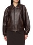 PRADA Oversized Ribbed Cuff Leather Jacket