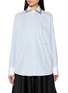 PRADA Embellished Collar Cotton Poplin Shirt